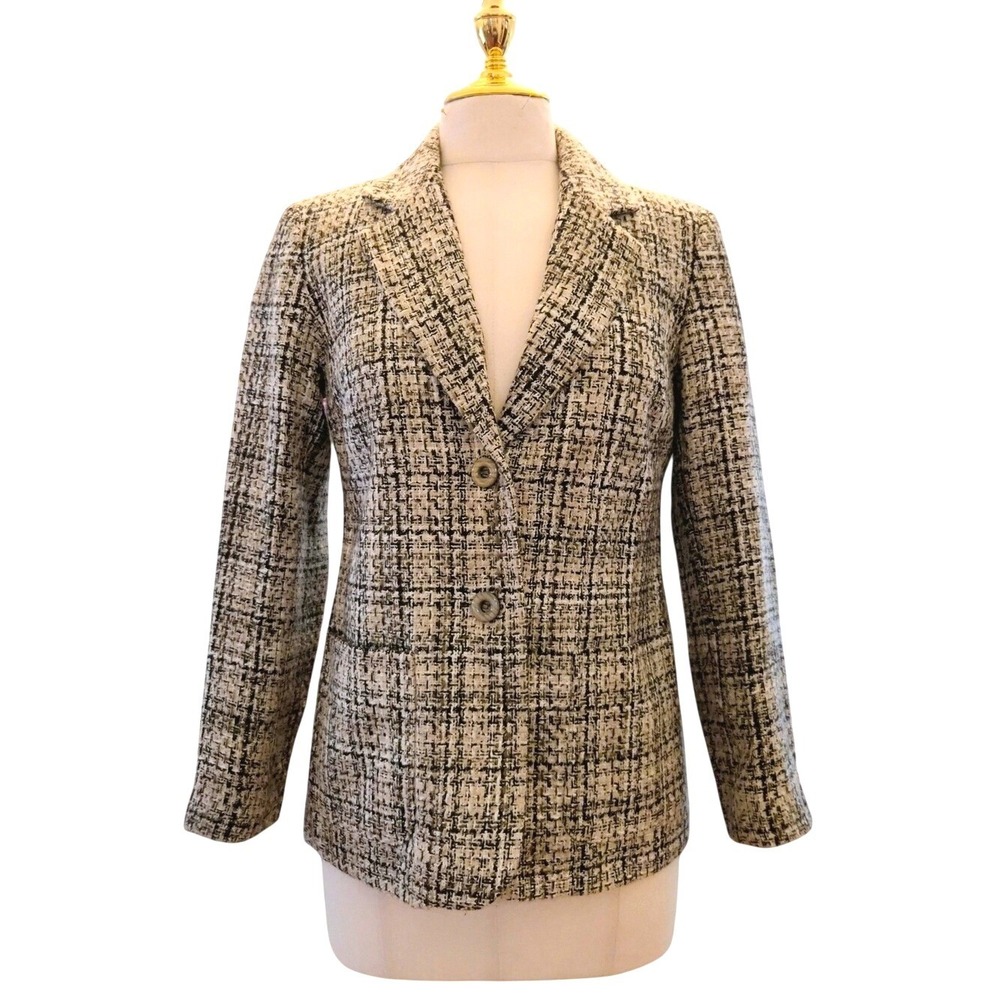 Appleseed's Black and White Tweed Blazer Jacket
